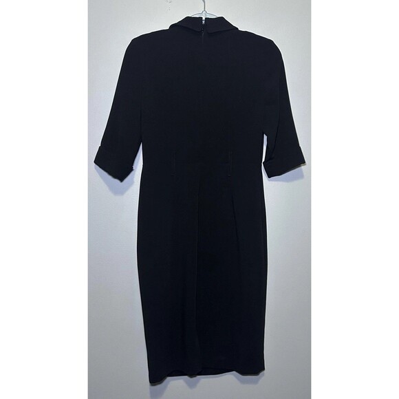 Donna Karan New York Dress Women's 6 Black Cowl Neck Sheath Belted Work Office - Picture 9 of 12